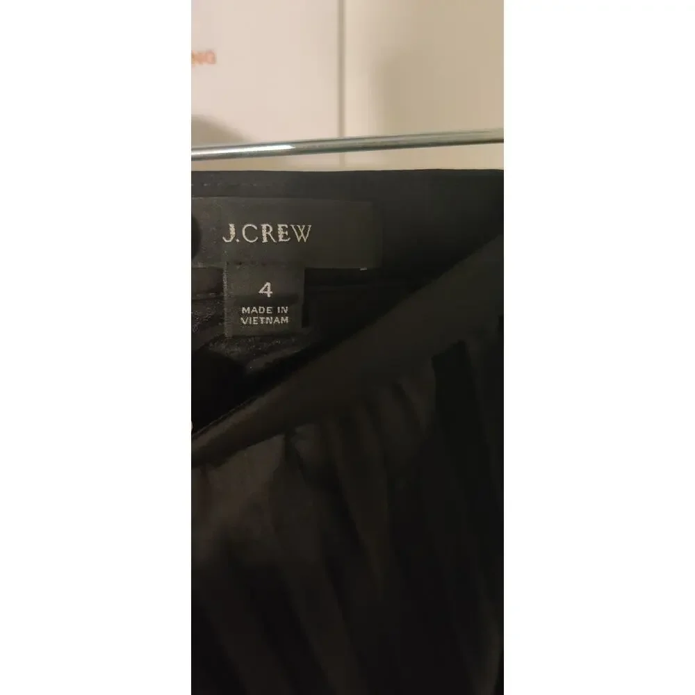 J Crew Black Pleated Midi Skirt Sz 4 Elegant Classic Feminine Capsule Wardrobe